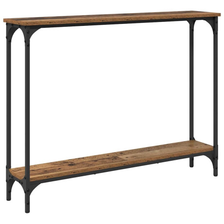 vidaXL Wandtafel met plank Oud Hout 100 x 22,5 x 75 cm Bewerkt hout afbeelding2 - 1