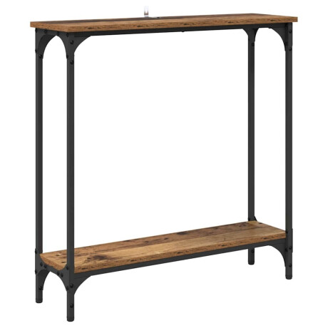 vidaXL Wandtafel met plank Oud Hout 75 x 22,5 x 75 cm Bewerkt hout afbeelding2 - 1