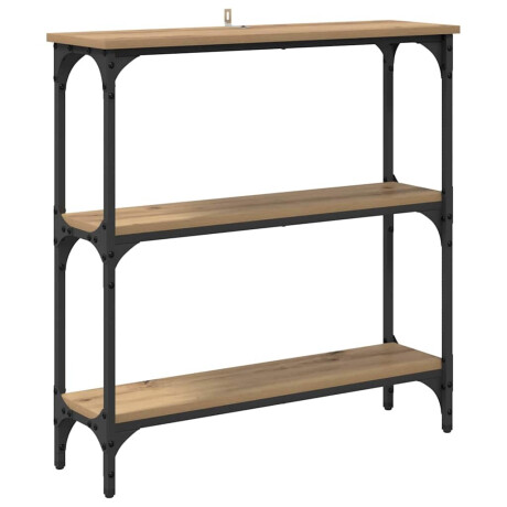 vidaXL Wandtafel met plank artisanaal eikenkleurig 75 x 22.5 x 75 cm afbeelding2 - 1