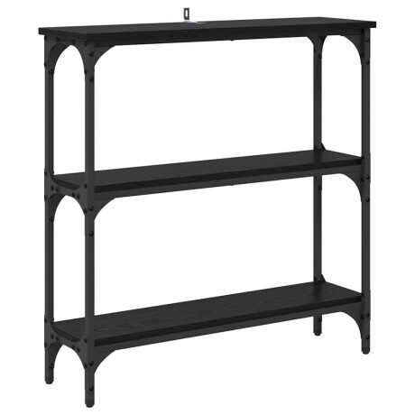 vidaXL Wandtafel met plank met opslag Zwart eiken 75 x 22.5 x 75 cm afbeelding2 - 1
