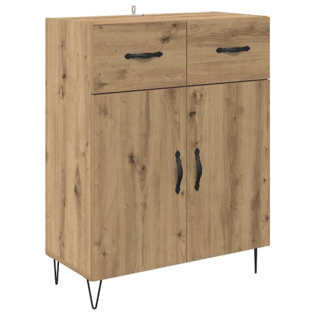 vidaXL Dressoir met lade Artisan Eiken 69,5 x 34 x 90 cm Bewerkt hout afbeelding2 - 1