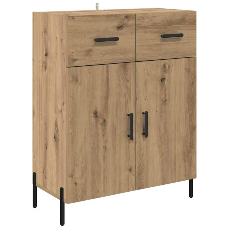 vidaXL Dressoir met lade Artisan Eiken 69,5 x 34 x 90 cm Bewerkt hout afbeelding2 - 1
