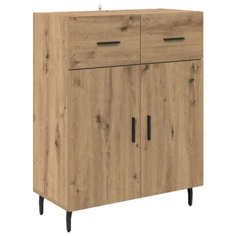 vidaXL Dressoir met lade Artisan Eiken 69,5 x 34 x 90 cm Bewerkt hout afbeelding2 - 1
