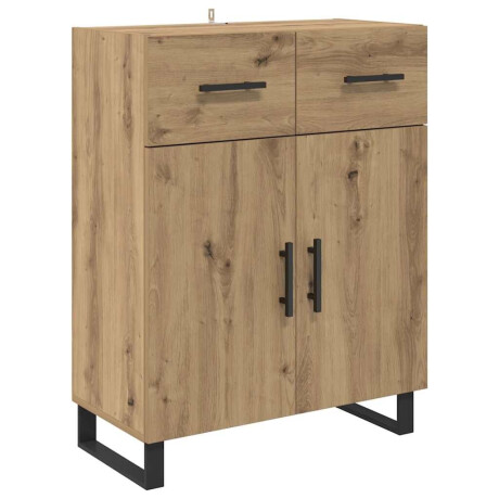 vidaXL Dressoir met lade Artisan Eiken 69,5 x 34 x 90 cm Bewerkt hout afbeelding2 - 1