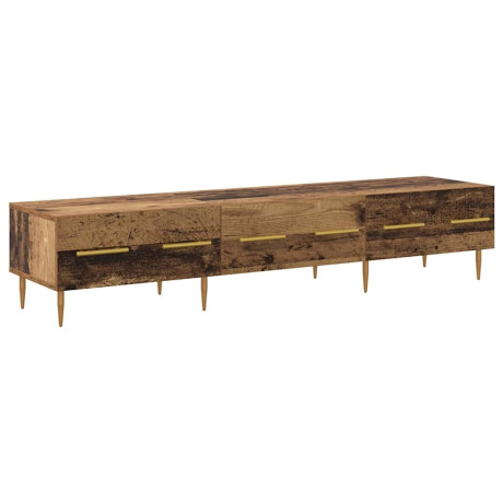 vidaXL TV-kast met lade Oud Hout 150 x 36 x 30 cm Bewerkt hout afbeelding2 - 1