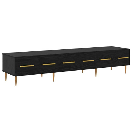 vidaXL TV-kast met lade Zwart Eiken 150 x 36 x 30 cm Bewerkt hout afbeelding2 - 1