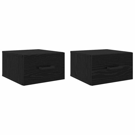 vidaXL Nachtkastje 2 pcs Zwart eiken 35 x 35 x 20 cm Bewerkt hout afbeelding2 - 1