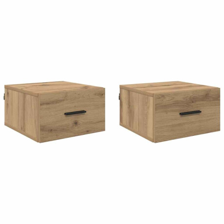 vidaXL Nachtkastje 2 pcs artisanaal eikenkleurig 35 x 35 x 20 cm afbeelding2 - 1