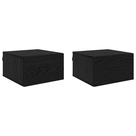 vidaXL Nachtkastje 2 pcs Zwart eiken 35 x 35 x 20 cm Bewerkt hout afbeelding2 - 1