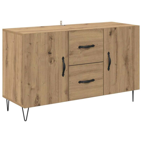 vidaXL Dressoir met lade Artisan Eiken 100 x 36 x 60 cm Bewerkt hout afbeelding2 - 1