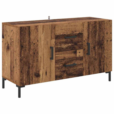vidaXL Dressoir met lade Oud Hout 100 x 36 x 60 cm Bewerkt hout afbeelding2 - 1