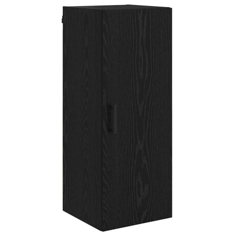 vidaXL Wandkast Zwart Eiken 34,5 x 34 x 90 cm Bewerkt hout afbeelding2 - 1