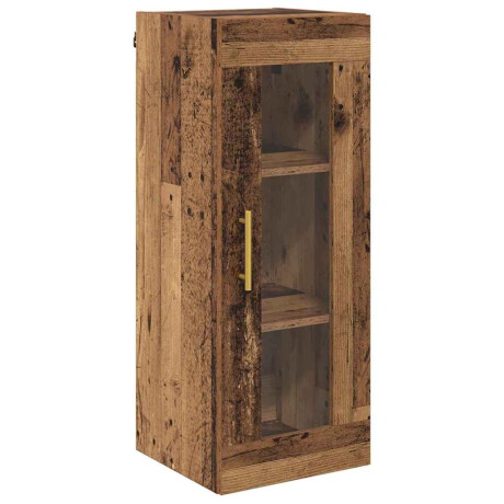vidaXL Wandkast Oud Hout 34,5 x 34 x 90 cm Geengineerd Hout en Glas afbeelding2 - 1