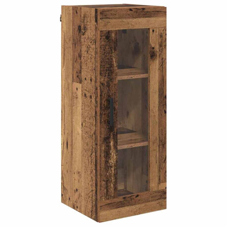 vidaXL Wandkast Oud Hout 34,5 x 34 x 90 cm Geengineerd Hout en Glas afbeelding2 - 1