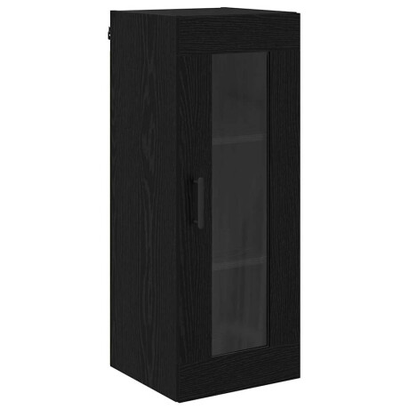vidaXL Wandkast Zwart Eiken 34,5 x 34 x 90 cm Geengineerd Hout en Glas afbeelding2 - 1