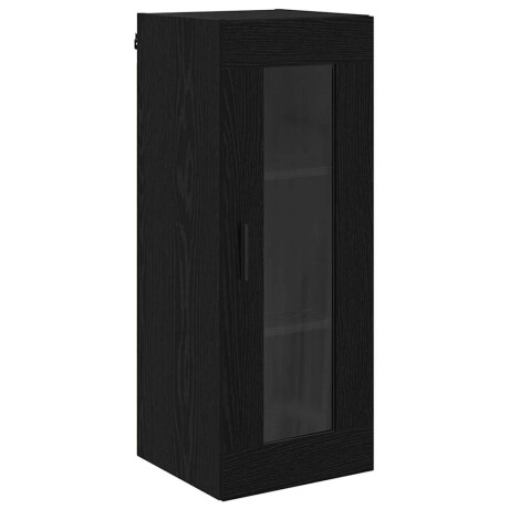 vidaXL Wandkast Zwart Eiken 34,5 x 34 x 90 cm Geengineerd Hout en Glas afbeelding2 - 1
