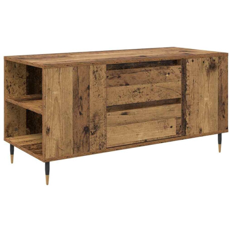 vidaXL Salontafel met lade Oud Hout 102 x 44,5 x 50 cm Bewerkt hout afbeelding2 - 1