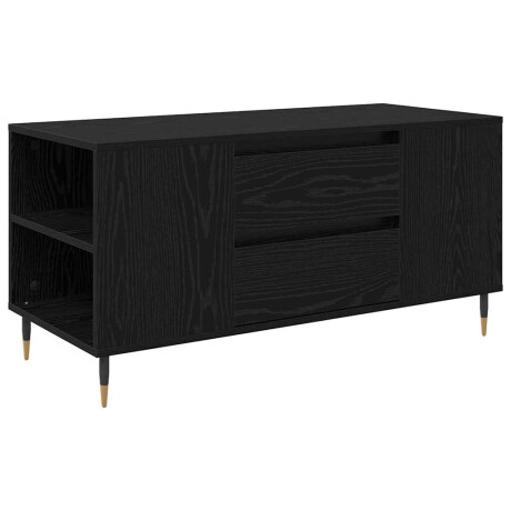 vidaXL Salontafel met lade Zwart Eiken 102 x 44,5 x 50 cm Bewerkt hout afbeelding2 - 1