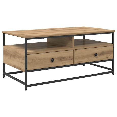 vidaXL Salontafel met lade artisanaal eikenkleurig 100 x 51 x 45 cm afbeelding2 - 1