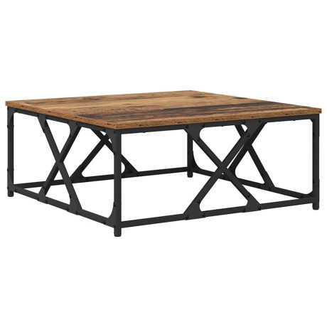 vidaXL Salontafel Oud hout 70 x 70 x 30 cm Bewerkt hout afbeelding2 - 1