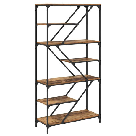 vidaXL Boekenkast Oud Hout 91 x 36 x 176 cm Bewerkt hout afbeelding2 - 1