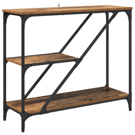 vidaXL Wandtafel Oud Hout 88,5 x 30 x 75 cm Bewerkt hout afbeelding2 - 1