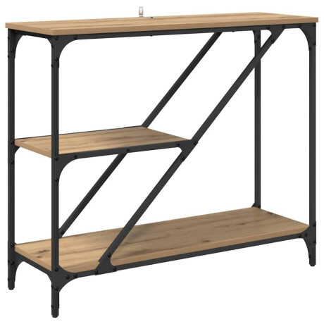 vidaXL Wandtafel Artisan Eiken 88,5 x 30 x 75 cm Bewerkt hout afbeelding2 - 1