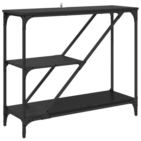 vidaXL Wandtafel Zwart Eiken 88,5 x 30 x 75 cm Bewerkt hout afbeelding2 - 1