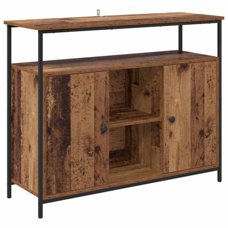 vidaXL Dressoir Oud Hout 100 x 35 x 80 cm Bewerkt hout afbeelding2 - 1