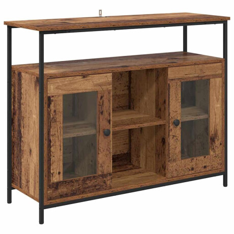 vidaXL Dressoir Oud Hout 100 x 35 x 80 cm Bewerkt hout afbeelding2 - 1