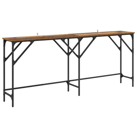 vidaXL Wandtafel Oud Hout 180 x 30 x 75 cm Bewerkt hout afbeelding2 - 1