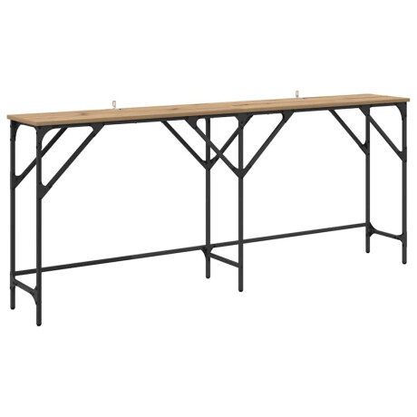 vidaXL Wandtafel artisanaal eikenkleurig 180 x 29 x 75 cm Bewerkt hout afbeelding2 - 1