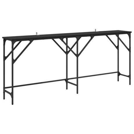 vidaXL Wandtafel Zwart eiken 180 x 29 x 75 cm Bewerkt hout afbeelding2 - 1