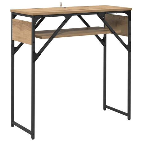 vidaXL Consoletafel Artisan Eiken 75x30x75cm Bewerkt hout afbeelding2 - 1
