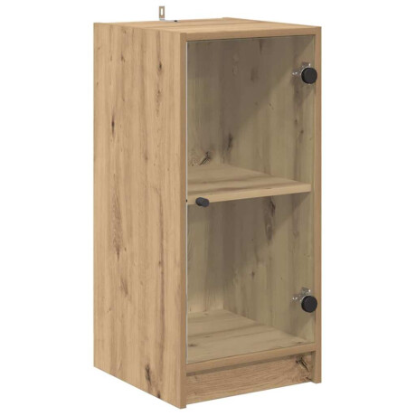 vidaXL Dressoir artisanaal eikenkleurig 35 x 37 x 76 cm Bewerkt hout afbeelding2 - 1