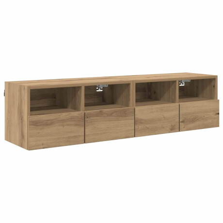 vidaXL TV Wandkasten 2 pcs Artisan Eiken 60 x 30 x 30 cm Bewerkt hout afbeelding2 - 1