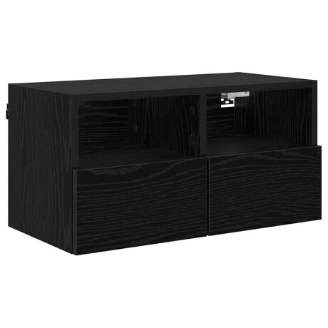vidaXL TV Wandkast Zwart Eiken 60 x 30 x 30 cm Bewerkt hout afbeelding2 - 1