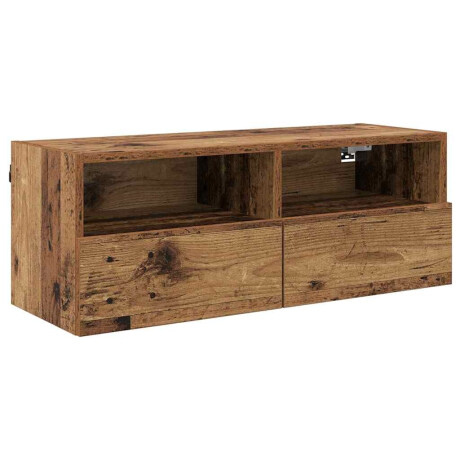 vidaXL TV Wandkast Oud Hout 80 x 30 x 30 cm Bewerkt hout afbeelding2 - 1