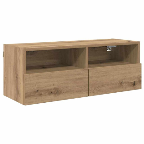 vidaXL TV Wandkast Artisan Eiken 80 x 30 x 30 cm Bewerkt hout afbeelding2 - 1