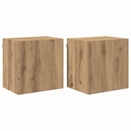 vidaXL TV Wandkasten 2 pcs Artisan Eiken 40,5x30x40cm Bewerkt hout afbeelding2 - 1