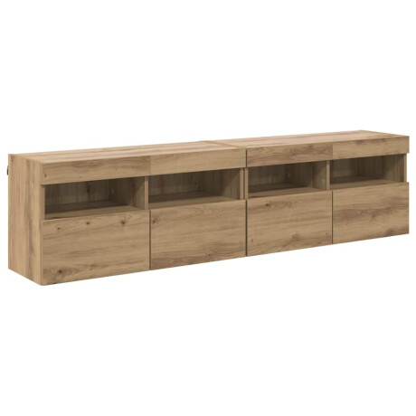 vidaXL TV Wandkasten 2 pcs Artisan Eiken 80 x 30 x 40 cm Bewerkt hout afbeelding2 - 1