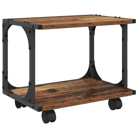 vidaXL Printerstand Oud Hout 41 x 28 x 33.5 cm Bewerkt hout afbeelding2 - 1
