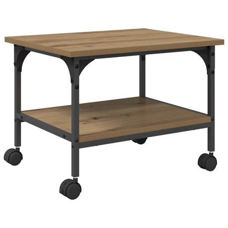 vidaXL Printerstand Artisan Eiken 50 x 40 x 38 cm Bewerkt hout afbeelding2 - 1