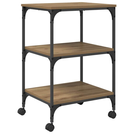 vidaXL Printerstand Artisan Eiken 50 x 41 x 75 cm Bewerkt hout afbeelding2 - 1