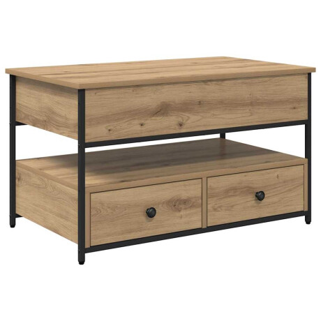 vidaXL Salontafel met lade Artisan Eiken 85 x 50 x 50 cm Bewerkt hout afbeelding2 - 1