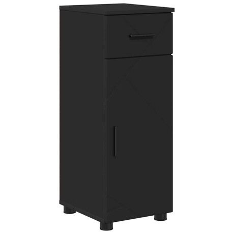 vidaXL Badkamer Kast met lade Zwart 30 x 35 x 80 cm Bewerkt hout afbeelding2 - 1