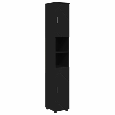 vidaXL Hoge badkamerkast Zwart 30 x 35 x 192 cm Bewerkt hout afbeelding2 - 1