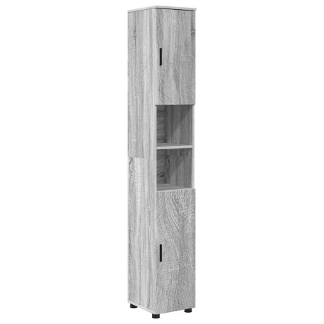 vidaXL Hoge badkamerkast Grijs sonoma 30 x 35 x 192 cm Bewerkt hout afbeelding2 - 1