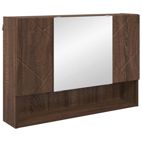 vidaXL Spiegelkast met opslag Bruin Eiken 80 x 17 x 55 cm Bewerkt hout afbeelding2 - 1