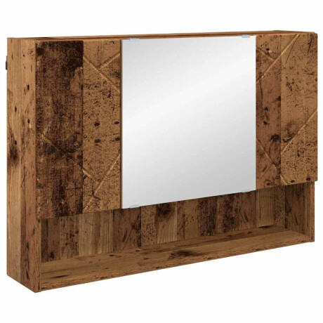 vidaXL Badkamer spiegelkast Oud hout 80 x 17 x 55 cm Bewerkt hout afbeelding2 - 1